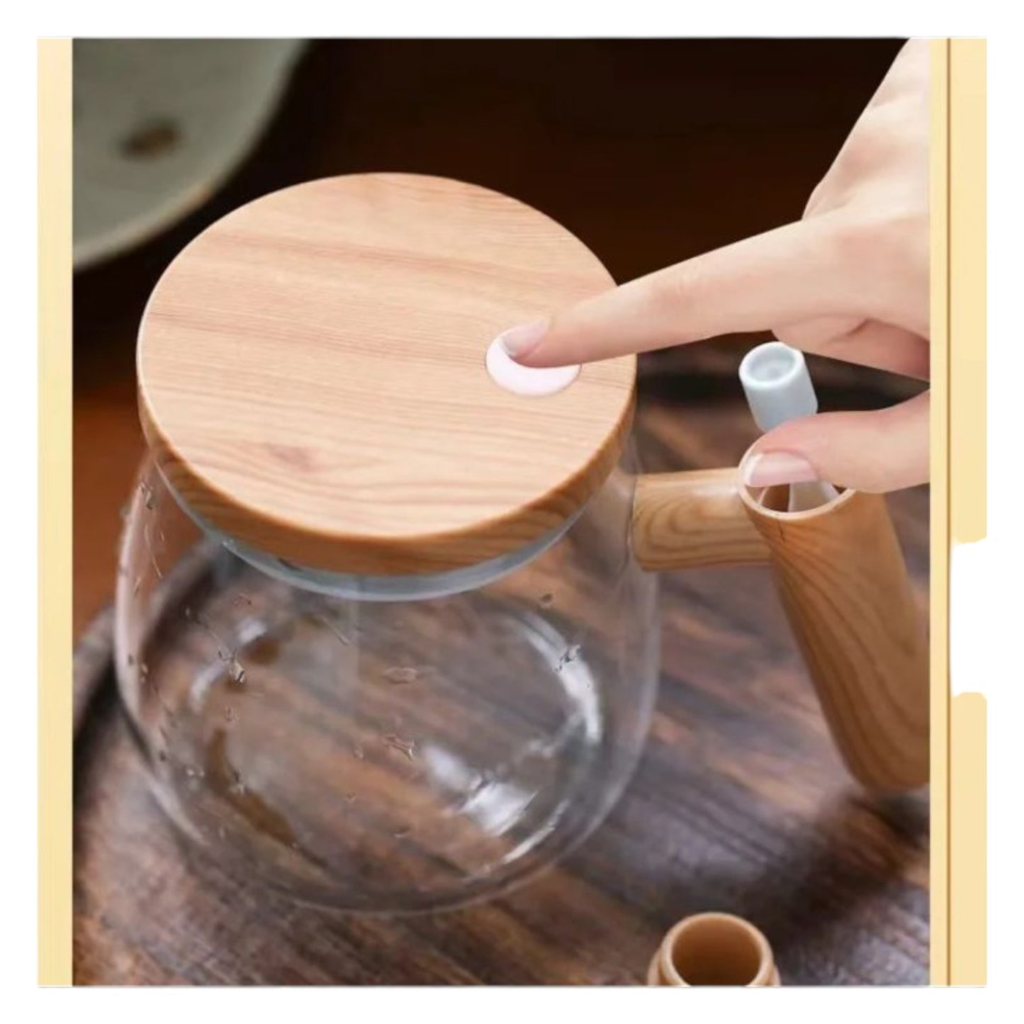 Taza Auto Mezcladora En Cristal + Base