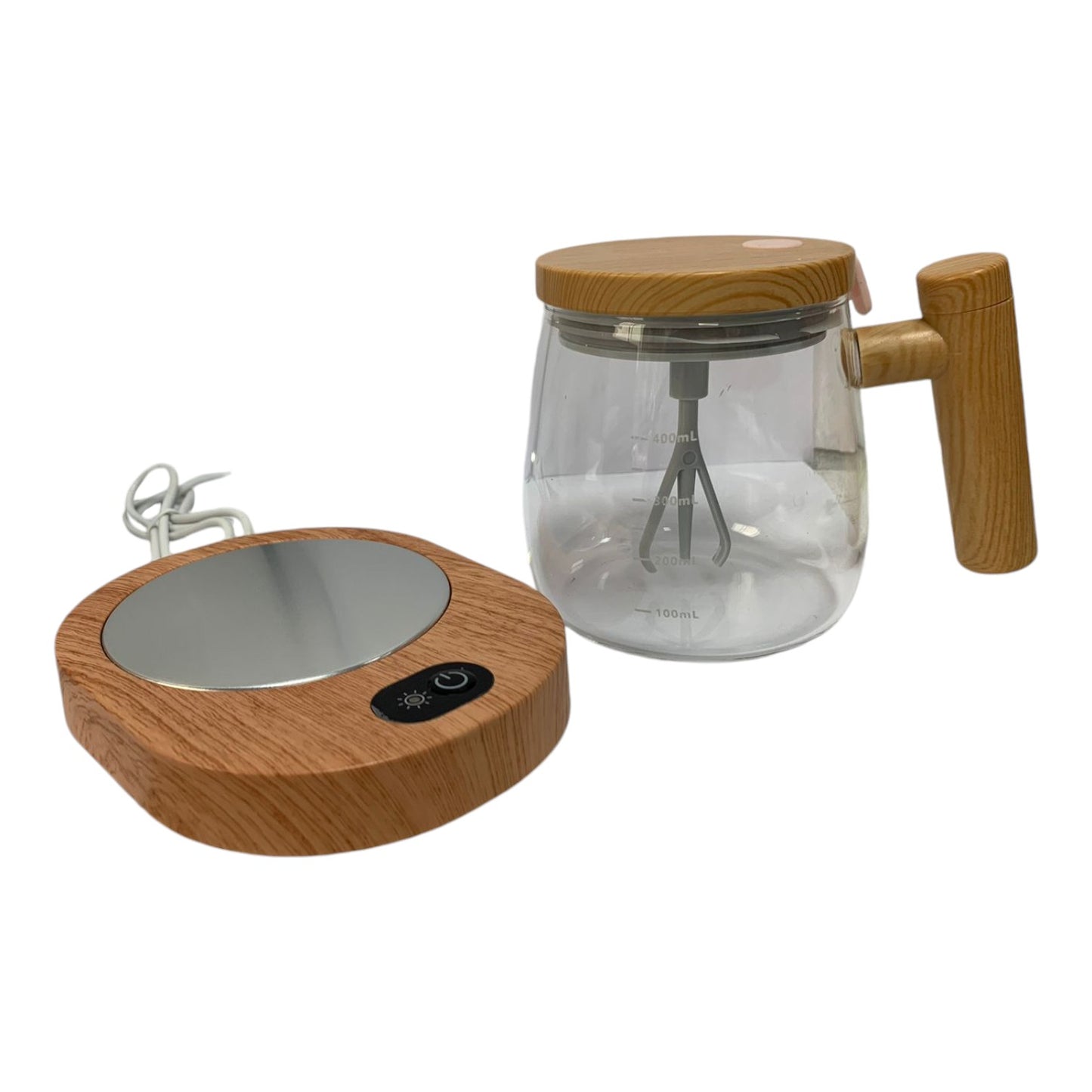 Taza Auto Mezcladora En Cristal + Base