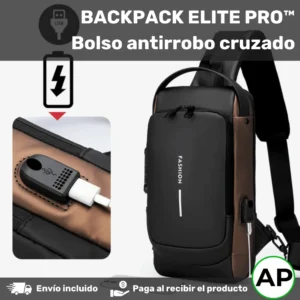 BACKPACK ELITE PRO™ Bolso antirrobo cruzado con puerto de carga USB